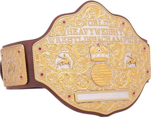 Big Gold Dual Brown Championship Title Belt Replica, World Heavyweight Wrestling Belt in Saudi Arabia