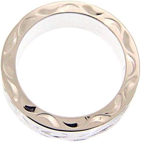925 Sterling Silver 6mm Hawaiian Scroll Hand Engraved on Side Heavy Ring Band size 3 to 14 in Kuwait