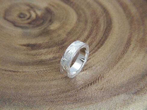 925 Sterling Silver 6mm Hawaiian Scroll Hand Engraved on Side Heavy Ring Band size 3 to 14 in Kuwait