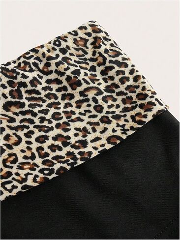 SweatyRocks Women's Leopard Print Mini Shorts Color Block Drop Waist Y2K Streetwear Shorts in Saudi Arabia