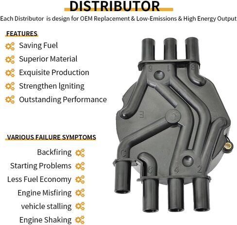 10452458 Distributor Cap And Rotor Kit Replacement Ignition Distributor Cap for Cadillac Escalade 1997-2007, for Chevrolet Astro/Avalanche, for Gmc Yukon/Silverado with OE#D328a D465 10452457 in Saudi Arabia