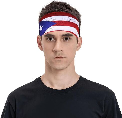بورتوريكو تصميم العلم عصابة رأس للرجال والنساء ، Boricua التعرق للجري ، اليوغا والرياضة ، مرونة عالية ومقاومة التجاعيد in Saudi Arabia