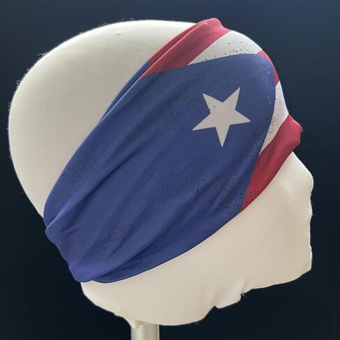 بورتوريكو تصميم العلم عصابة رأس للرجال والنساء ، Boricua التعرق للجري ، اليوغا والرياضة ، مرونة عالية ومقاومة التجاعيد in Saudi Arabia