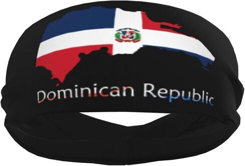 Dominican Republic Map Flag Sports Headbands for Men Sweatband Sports Running Headband Hairband for Women Men Sweat Bands for Running in Saudi Arabia