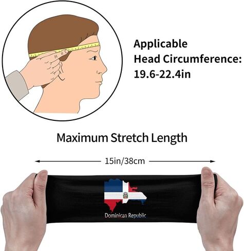Dominican Republic Map Flag Sports Headbands for Men Sweatband Sports Running Headband Hairband for Women Men Sweat Bands for Running in Saudi Arabia