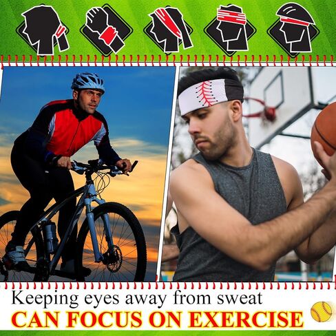 Foaincore 16 PCS Sports Headbands for Men Rugby Softball Baseball Sports Stready Beachning Moistur in Saudi Arabia