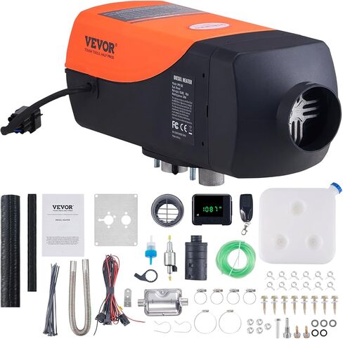 سخان ديزل 8KW Vevor 8kw ، DC12-24V ، سخان الهواء الديزل سريع التدفئة ، مع التحكم عن بعد والشاشة الرقمية الملونة ، خزان الوقود 10L ، ضوضاء منخفضة ، إعلان صوتي ، ل RV ، شاحنة ، القوارب والمقطورة in Kuwait