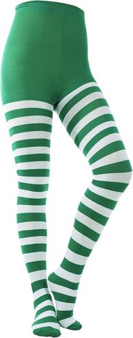 3 Pairs Christmas Striped Tights Full Length Tights Thigh High Stocking for Christmas Halloween Costume Accessory(3 Colors C, Adult Size) in Saudi Arabia