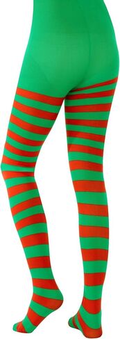 3 Pairs Christmas Striped Tights Full Length Tights Thigh High Stocking for Christmas Halloween Costume Accessory(3 Colors C, Adult Size) in Saudi Arabia