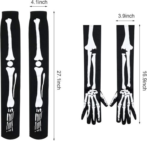 WILLBOND Halloween Skeleton Gloves and Stockings for Men Women in Saudi Arabia