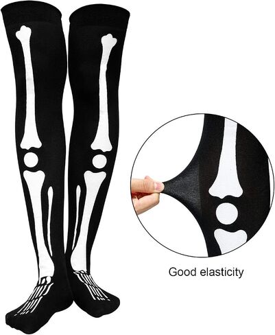 WILLBOND Halloween Skeleton Gloves and Stockings for Men Women in Saudi Arabia