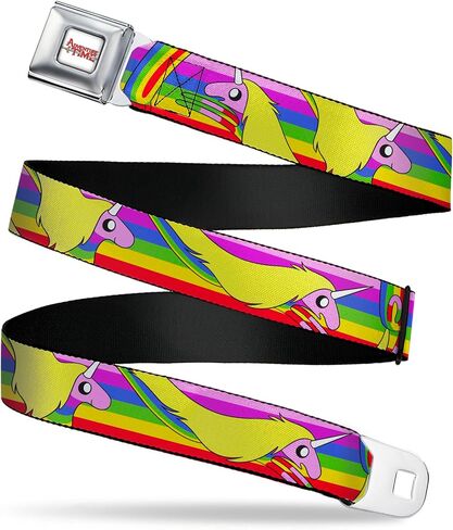 Cartoon Network Belt, Seatbelt Buckle Belt, Adventure Time Lady Raincorn Poses Stripe Rainbow, Adjustable in Saudi Arabia