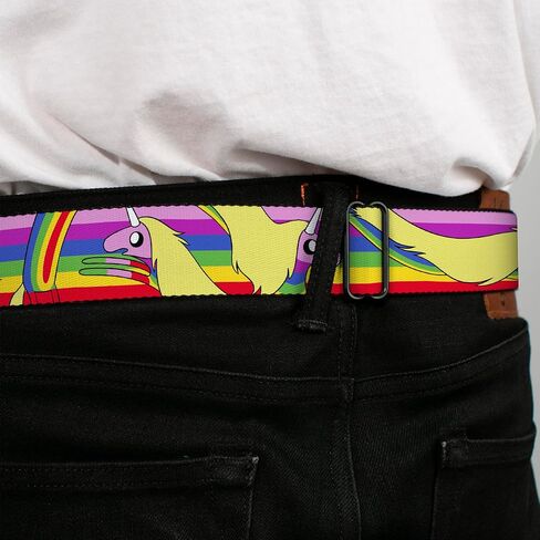 Cartoon Network Belt, Seatbelt Buckle Belt, Adventure Time Lady Raincorn Poses Stripe Rainbow, Adjustable in Saudi Arabia