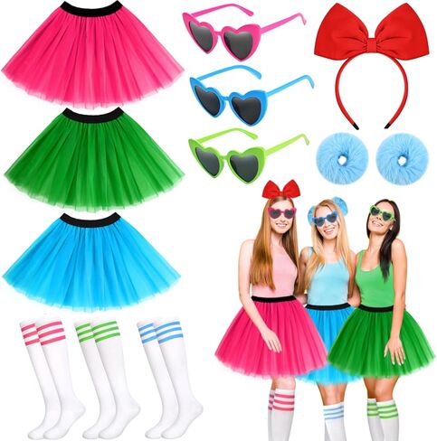 12 PCS ANEME ANIME COSTUME تشمل عصابة رأس القوس والنظارات وتنورات TUTU وجوارب الركبة وحلقات الشعر للنساء in Kuwait