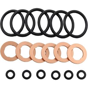 6 Set Fuel Injectors Seals Repair Kit/Injector Seal Rings O Ring Kit fits for Audi A4 A5 A6 A7 A8 Q5 Q7 VW Amarok Touareg 3.0 TDI Compatible with 05A130519 WHT000884 in Kuwait