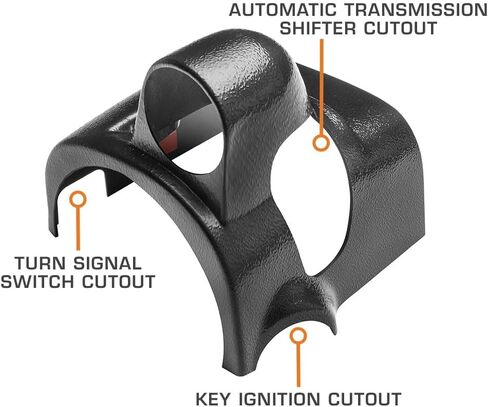 GlowShift Black Single Steering Column Gauge Pod Compatible with Ford Super Duty F-250 F-350 6.0L 7.3L Power Stroke 1999-2007 - Mounts (1) 2-1/16" Gauge to Steering Column - ABS Plastic in Saudi Arabia