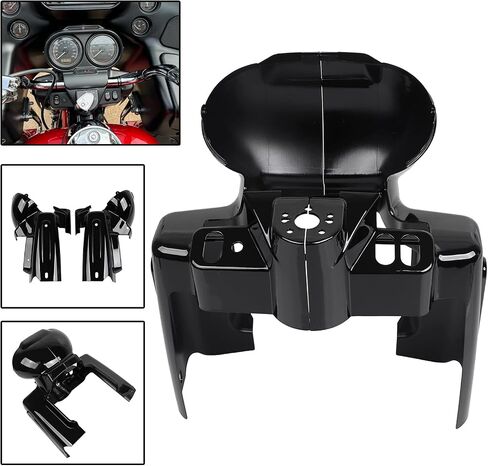 Gloss Black ABS Plastic L&R Gauge Housing cover Nacelle Speedo Housing Fairing For Harley Road Glide FLTR FLTRX 1998-2013 in Saudi Arabia