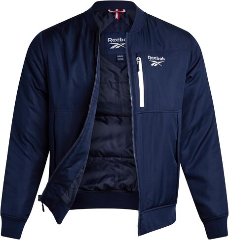 Reebok Mens Bomber Jacket - Lightweight Ripstop Wind Resistant Zip Up Insulated Windbreaker Jackets for Golf Hike Casual Wear in Saudi Arabia