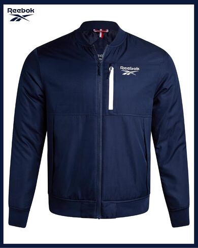 Reebok Mens Bomber Jacket - Lightweight Ripstop Wind Resistant Zip Up Insulated Windbreaker Jackets for Golf Hike Casual Wear in Saudi Arabia