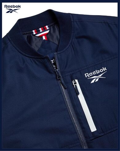 Reebok Mens Bomber Jacket - Lightweight Ripstop Wind Resistant Zip Up Insulated Windbreaker Jackets for Golf Hike Casual Wear in Saudi Arabia