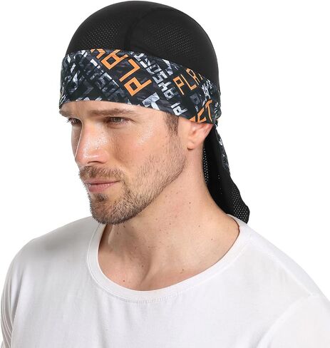 Cooling Do Rags Skull Cap Helmet Liner, Sweat Head Wraps Bandanas for Men Running Cycling Motorcycle in Saudi Arabia
