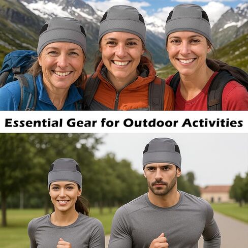 2 Pcs Cooling Skull Caps Helmet Liner, Sweat Wicking Mesh Hard Hat Line, Lightweight Running Beanie Cycling for Men Women Motorcycle (Black, Gray) in Kuwait