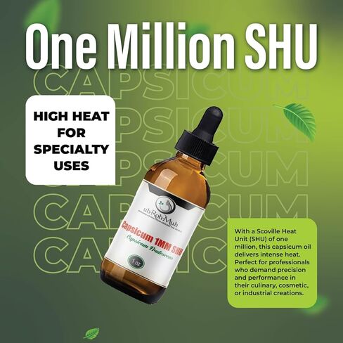 Premium Oleoresin Capsicum Extract – One Million SHU Pure Capsaicin Oil – Capsicum Frutescens – Solvent-Extracted Capsicum Oil for Food, Cosmetics, Nutritional Supplements (1 oz) in Kuwait