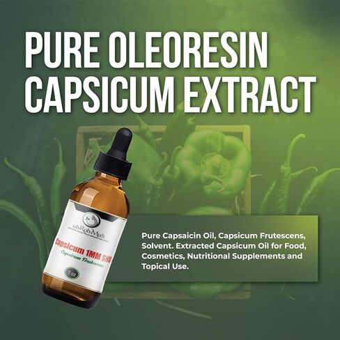 Premium Oleoresin Capsicum Extract – One Million SHU Pure Capsaicin Oil – Capsicum Frutescens – Solvent-Extracted Capsicum Oil for Food, Cosmetics, Nutritional Supplements (1 oz) in Kuwait