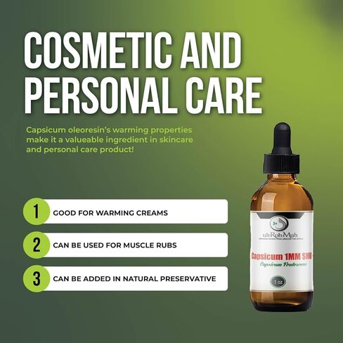 Premium Oleoresin Capsicum Extract – One Million SHU Pure Capsaicin Oil – Capsicum Frutescens – Solvent-Extracted Capsicum Oil for Food, Cosmetics, Nutritional Supplements (1 oz) in Kuwait