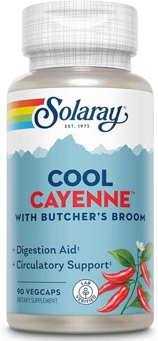 Solaray Cool Cayenne Pepper 40،000 Hu مع Butchers Broom لدعم التداول الصحي | 90 VEGCAPS in Saudi Arabia