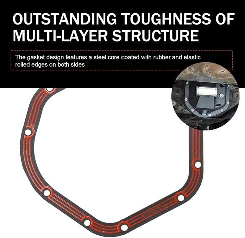 Downhill 1 PC Differential Cover Gasket, Drivetrain Sealing Lube Locker Cover, Differential Gasket Replace Part OE#DLLR-D044, Compatible with JEEP FORD GMC Axle Dana 60 50 70 (Red) in Saudi Arabia