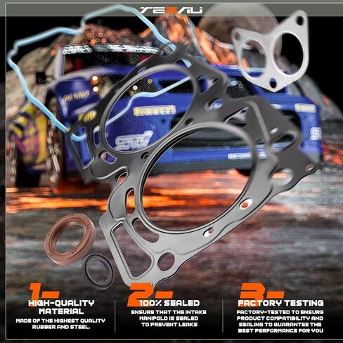 LS Gasket مجموعة مع براغي لعام 1999-2003 Subaru Forester Legacy Outback Impreza Baja 2.5L SOHC ، رقم الجزء المتبادل HS26170PT-1 ES72212 ، مجموعة حشية محرك الأسطوانة لرمز المحرك EJ25 in Kuwait