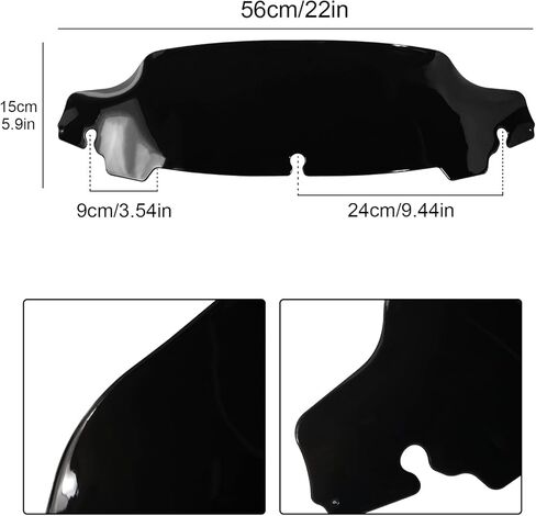 5 في Wave Motorcycle Windshield لـ Harley Davidson Touring Electra Glide و Street Glide و Ultra Limited و Tri Glide Models 2014-2023 in Kuwait