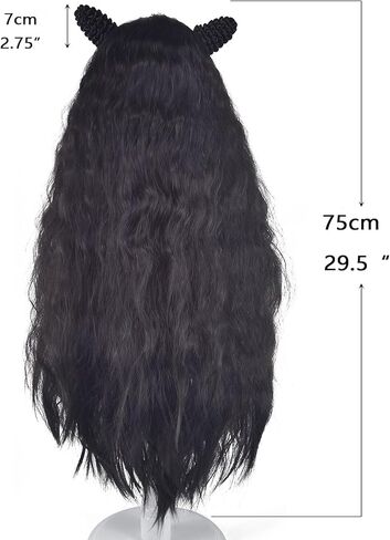 باروكة مونستر فرانكي شتاين باروكة فرانكي ستاين التأثيرية بالمدرسة الثانوية شعر مستعار أبيض وأسود مع ذيل حصان طويل مستقيم مقاوم للحرارة شعر مستعار زي in Kuwait