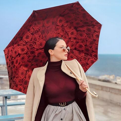Pasotti 189 50884-1 U2 - Red Roses Smbrella. قطعة قماش مزدوجة in Kuwait