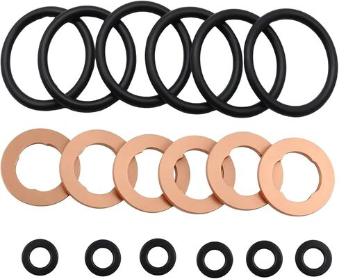 6 Set Fuel Injectors Seals Repair Kit/Injector Seal Rings O Ring Kit fits for Audi A4 A5 A6 A7 A8 Q5 Q7 VW Amarok Touareg 3.0 TDI Compatible with 05A130519 WHT000884 in Kuwait