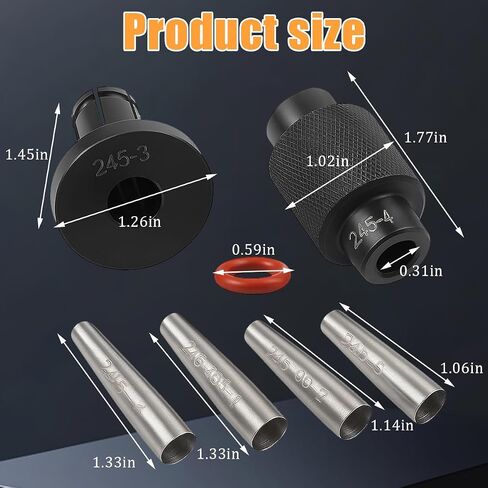 GM245 Fuel Injector Seals Tools Set, Vehicle Injector Seal No Leak Installation Adapter, Replaces for EN-49245 EN-51105 18683AA000, Compatible with 2.0L 2.5L 5.3L 6.2L Auto Engines in Saudi Arabia
