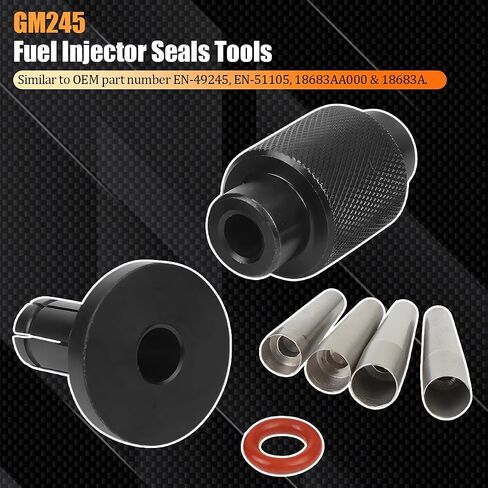 GM245 Fuel Injector Seals Tools Set, Vehicle Injector Seal No Leak Installation Adapter, Replaces for EN-49245 EN-51105 18683AA000, Compatible with 2.0L 2.5L 5.3L 6.2L Auto Engines in Saudi Arabia