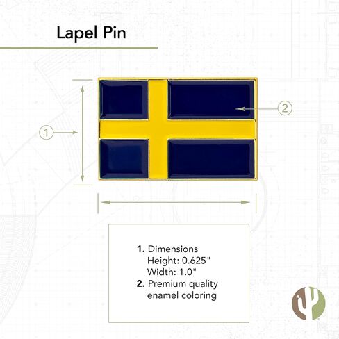Desert Cactus Sweden Lapel Pin Country Enamel Made of Metal Souvenir Hat Men Women Patriotic Swedish (Waving Flag Lapel Pin) in Saudi Arabia