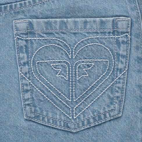 Roxy Girls's Girls Wide Wave Rider Cotton Cotton Jeans ، Fit Reloved in Saudi Arabia