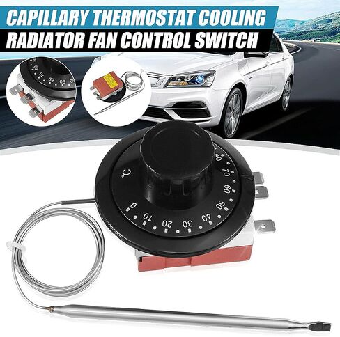 Universal Capillary Thermostat Cooling Radiator Fan Control Switch TS-120SR, Featuring 0-120°C Heating/Cooling in Saudi Arabia