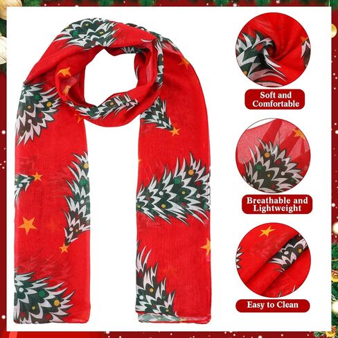 Suhine 12 Pcs Christmas Scarf Bulk Lightweight Elegant Xmas Scarf Women Men Holiday scarves Christmas Gift in Saudi Arabia