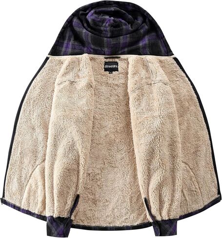 elesuit النسائية الكاملة zip fleece flannel سترة منقوشة مقنعين sherpa lind هوديس للنساء in Kuwait