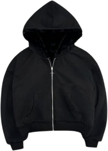 Vintage Leopard Print Jacket Y2k Reversible Zip Up Jacket Baggy Long Sleeve Hoodie Grunge Streetwear Unisex in Kuwait