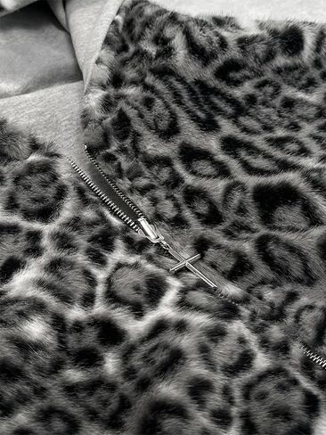 Vintage Leopard Print Jacket Y2k Reversible Zip Up Jacket Baggy Long Sleeve Hoodie Grunge Streetwear Unisex in Kuwait