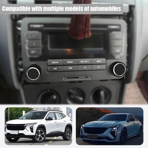 2PCS Car Rear Radio Volume Control Knob, Control Buttons, Radio Repair Kit Replacement Button, Car Rear Audio Dial Tuner Auto Accessories for Chevy GMC Buick, Replace OEM# 22912547 in Saudi Arabia