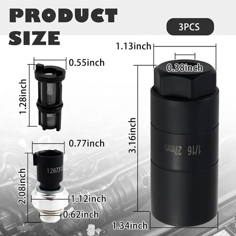 Car Oil Pressure Sensor Replace OEM 12673134,Oil Pressure Switch Socket & Oil Pressures Sending Unit Compatible with GMC Hummer Buick,Oils Pressures Sensor Socket with 3/8" Drive in Saudi Arabia