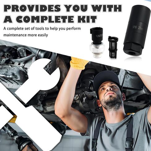 Car Oil Pressure Sensor Replace OEM 12673134,Oil Pressure Switch Socket & Oil Pressures Sending Unit Compatible with GMC Hummer Buick,Oils Pressures Sensor Socket with 3/8" Drive in Saudi Arabia