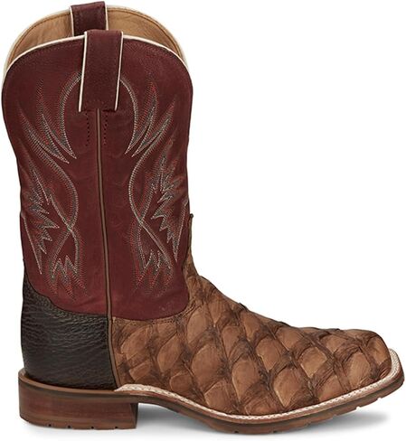 Tony Lama Men's Prescott Exotic Pirarucu Western Boot Broad Square Toe - Ep6097 in Saudi Arabia