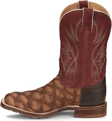 Tony Lama Men's Prescott Exotic Pirarucu Western Boot Broad Square Toe - Ep6097 in Saudi Arabia